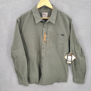 511 Shirt Mens Large Green Legend Long Sleeve Snap Button Tactical Conceal Carry - Picture 1 of 9