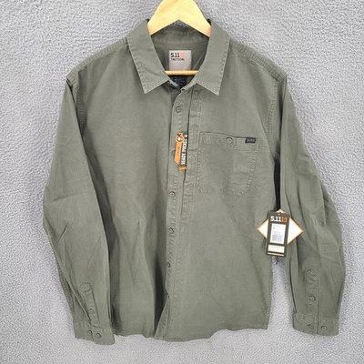 511 Shirt Mens Large Green Legend Long Sleeve Snap Button Tactical Conceal Carry - Image 1 of 4