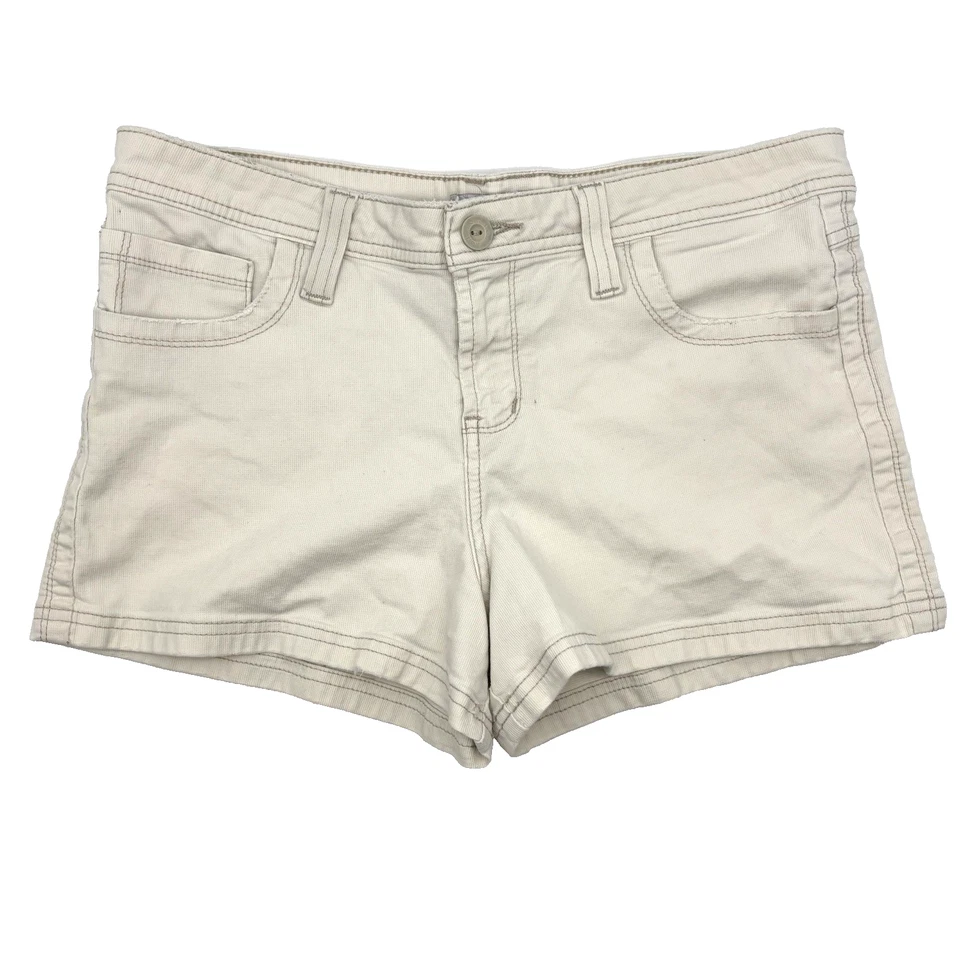 Vintage años 90 l.e.i. Pantalones cortos chinos elásticos de tiro medio denim crema Jr 11 31x3" Foto 1 de 4