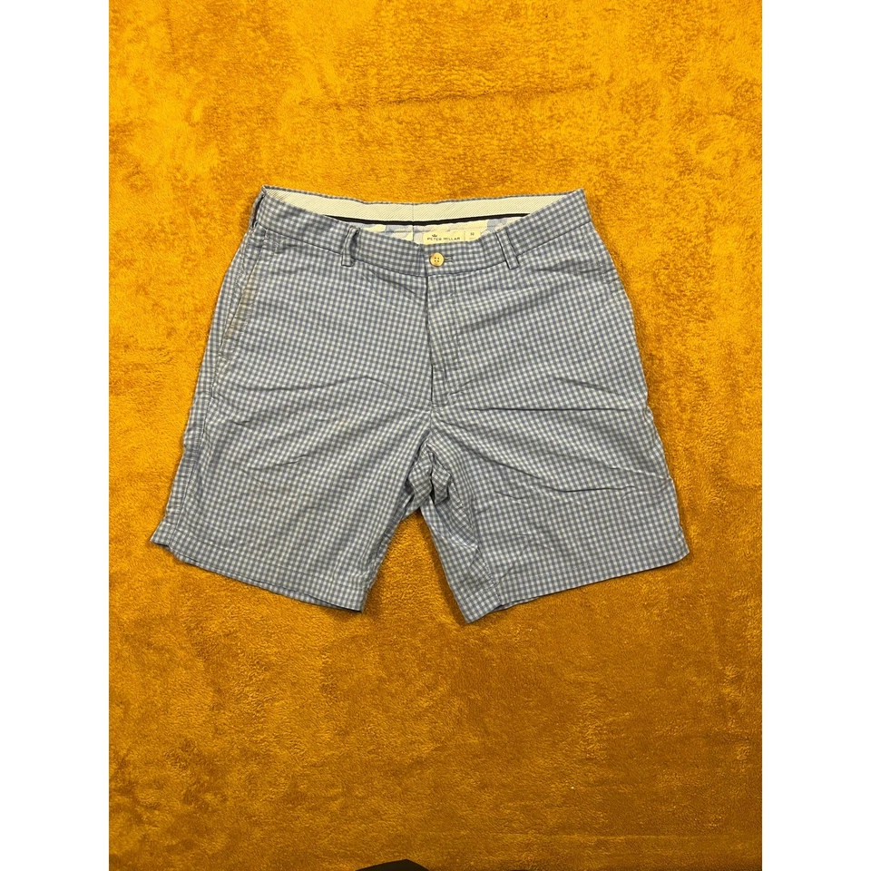 Pantalones Cortos Peter Millar Peso Pluma Guinga Para Hombre Talla 32 Azul Blanco Informal Golf Foto 1 de 4