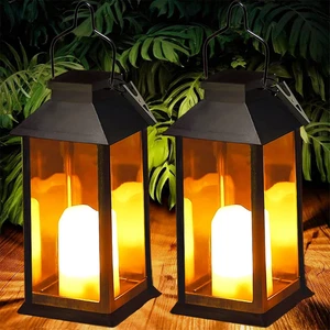 Solar Lanterns for outside 2 Pack Hanging Solar Lantern Outdoor Garden with Flic - Picture 1 of 12