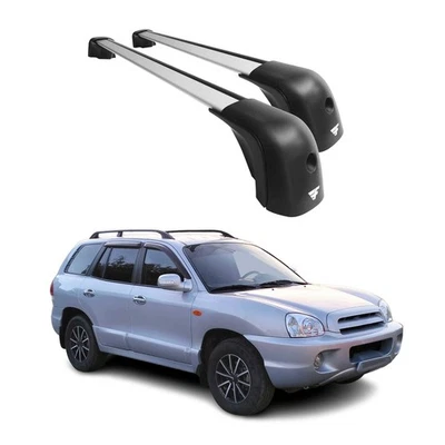 Roof Racks Cross Bars for Hyundai Santa Fe 2001-2012 Aluminium 220lb Silver - Image 1 of 4