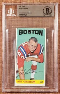1965 Topps #11 Art Graham Boston Patriots Original Football Card BGS/BAS AUTO SP - Picture 1 of 2