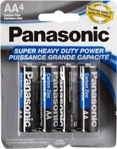 4 PZ PANASONIC - Batterie AA Carbonio Zinco Potenza Super Resistente - Foto 1 di 1