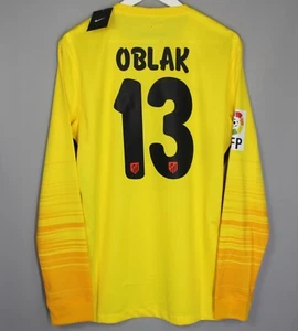 NWT ATLETICO MADRID 2015 2016 GOALKEEPER JERSEY PLAYER ISSUE #13 OBLAK YELLOW - Picture 1 of 8