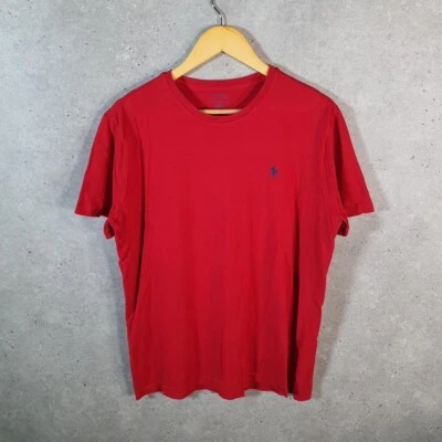 Polo sportiva Ralph Lauren vintage maglietta uomo media rossa vestibilità classica ricamata - Immagine 1 di 4