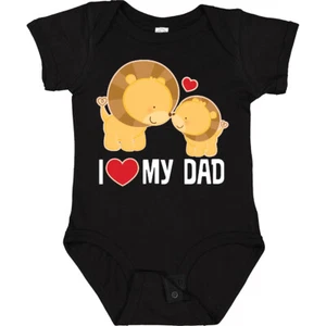 Inktastic Fathers Day I Love My Dad Boys Lion Infant Creeper Daddy Childs Son - Picture 1 of 11
