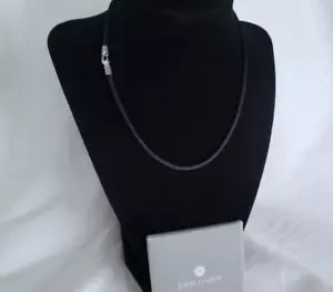 JOHN HARDY - Collar con cordón de seda negro de plata de ley - 16" - ¡Prístino! - Imagen 1 de 8
