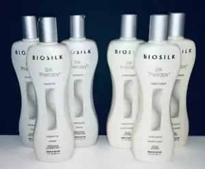 Biosilk Silk Therapy 3 Shampoo & 3 Conditioner by Farouk - 6 Pack/12 fl oz each - Picture 1 of 1