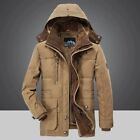 Men Winter Jacket Parka Mid-Length Velvet Multi Pocket Clothing Parkas Coat Top