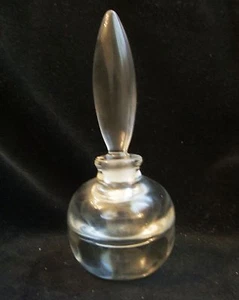 Vintage Viking Clear Heavy Blown Glass Perfume Bottle Mid-Century Modern - Picture 1 of 4