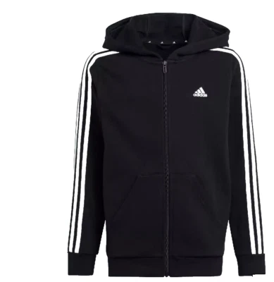 Chaqueta polar con capucha de 3 rayas delantera con cremallera Adidas para niñas - talla XS (6/6) Foto 1 de 2