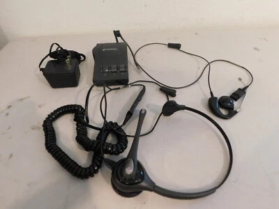 Plantronics M12 Amplifier with Ear-Hook Headset & Over the Head Headset - Image 1 of 4