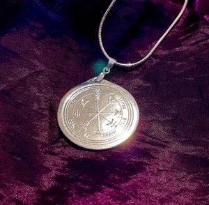 30mm Sterling Silver Single Sided Poverty Protection Talisman of Jupiter - Imagen 1 de 1