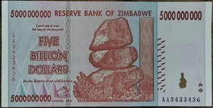 Banknote 5.000.000.000 Dollar Simbabwe 2008 - 5000000000 - 5 Milliarden - Bild 1 von 3
