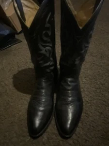 Mens10.5D Dan Post Milwaukee Black Leather Western Dress Boots DP2110R🔥🔥 - Picture 1 of 13