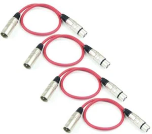 4x 0,5 m Mikrofonkabel Adam Hall K3 MMF 0050 ROT 3-Star XLR DMX Mikrofon Kabel - Picture 1 of 8