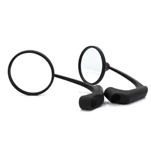 8/10mm Motorcycle Black Side Rear-view Mirror For Honda Suzuki Custom Chopper - Foto 1 di 12