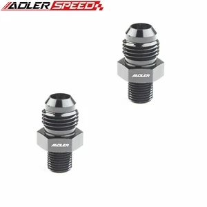 US SHIP 2pc -6AN AN6 Male Flare To M10x1.0mm Straight Fuel Fitting Adapter Black - Picture 1 of 5