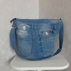  Handmade Unisex large denim bag in hipster style of recycled jeans