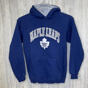 Reebok Toronto Maple Leafs Hoodie Sweatshirt NHL Youth Size Large Blue Stitched - Picture 1 of 11