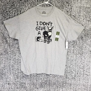 Mens Funny Graphic Tee Gray I Don't Give A Rats A** T-shirt Sz XL NEW with TAGS - Picture 1 of 7