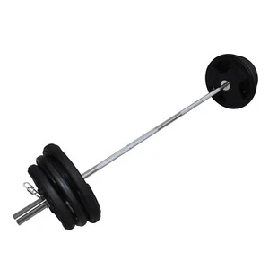 102kg Total - 180cm Olympic Barbell Weight Set - Rubber Coated Weight Plate - Picture 1 of 6