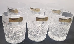 6x Bohemia Crystal Whisky Tumblers Vintage 24 % PbO Glass unused - Picture 1 of 2