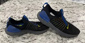 Nike Mens React Phantom Flyknit 2 Size 9.5 Shoes Black Blue Running Sneakers - Picture 1 of 13