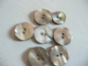 7 boutons ancien nacre grise - Imagen 1 de 3