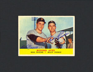 1958 Topps Mound Aces #334 Dual Signed Autograph Auto (Bob Friend/Billy Pierce)