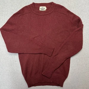 Vintage 1960s Woolrich Shetland Wool Sweater Crew Neck Burgundy Mens Size Large - Bild 1 von 7