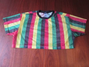 Forever 21 Crop Mesh 1/2 Shirt RASTA REGGAE Rot Gold Grün Schwarz SMALL - Bild 1 von 5