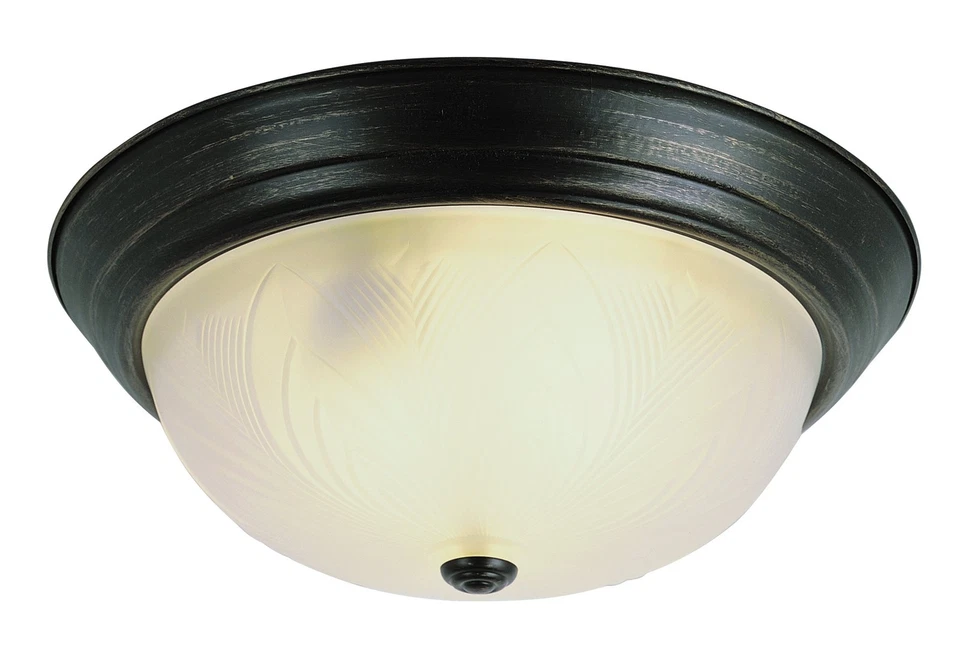 Trans Globe Lighting LED-58802 ROB Traditional Flushmount, 15", Indoor Rubbed - Image 1 of 1