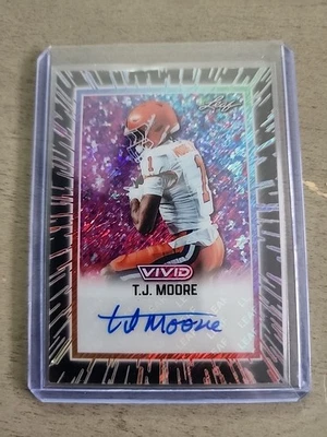T.J. Moore 2025 Hoja Vivid Negro Brillo Autógrafo 1/1 Clemson Tigers #BA-TJM Foto 1 de 2