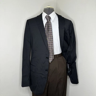 Blazer Abrigo Deportivo Traje Chaqueta Negro 2 Botones Lana Claiborne Para Hombres 41R 45" Foto 1 de 4