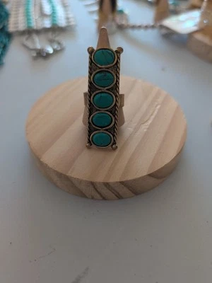 Anillo ajustable de oro turquesa A  Foto 1 de 3