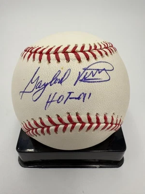 GAYLORD PERRY SIGNED/AUTOGRAPHED RAWLINGS MLB MAJOR LEAGUE BASEBALL HOF 91 - JSA - Image 1 of 4