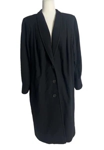 Abrigo Largo Fleurette De Colección Cuello Chal Cachemira Negro Talla L? Ver Medidas Mujer - Imagen 1 de 13