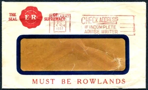 Australia KGV 1d Advert Meter cover 'ROWLANDS' p/m Ballarat 5MCH37 - Picture 1 of 1