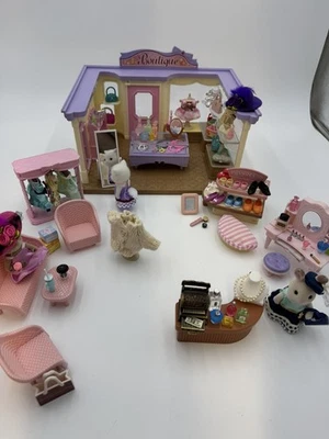 Calico Critters Vintage Boutique, 107 Pieces, 3 Fancy Critters, Extras - Image 1 of 4