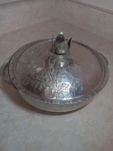 Vtg Aluminum Bowl Casserole Covered Serving Bowl Hand Forged Rodney Kent FAIR - Picture 1 of 9
