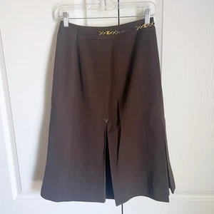 Celine Vintage Rock braun Wolle gold Kette A-Linie knielang Gr. 40 - Bild 1 von 4