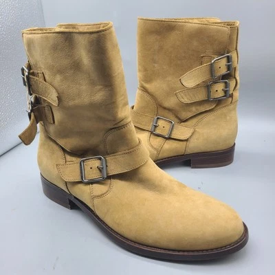 Belstaff Bronceado Gamuza Moto Estilo Mujer Botas EU 39 US 9 Italia Hebilla Cinturón Nuevas Foto 1 de 4