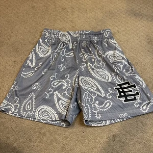 Size Small - Eric Emanuel Basic Shorts Paisley Gray White Black - Picture 1 of 5