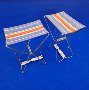 SELTEN: 2 Stück DDR-CAMPING-Hocker Klapphocker Anglerhocker Angelhocker - Picture 1 of 13