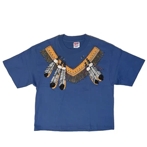 Vintage 1992 Lifestyles Native American Feathers Puff Print Graphic Tshirt - L - Picture 1 of 5
