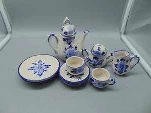 Juego de té miniatura Delton flores azules 11 piezas - Imagen 1 de 3