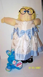 xavier roberts SOFT SCULPTURED CABBAGE PATCH KID GIRL 1984 1 PONY BLONDE HAIR - Picture 1 of 8
