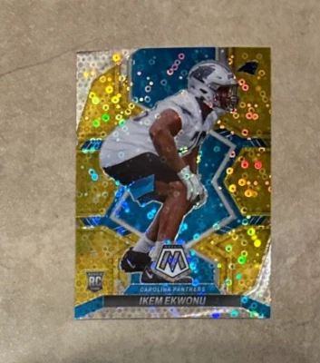 2022 Ikem Ekwonu Panini Mosaic Gold Disco 2/10 Carolina Panthers #369 - Image 1 of 2